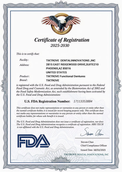 🦷  Fit Full Functional DenturesMake you more confident-Made in the USA